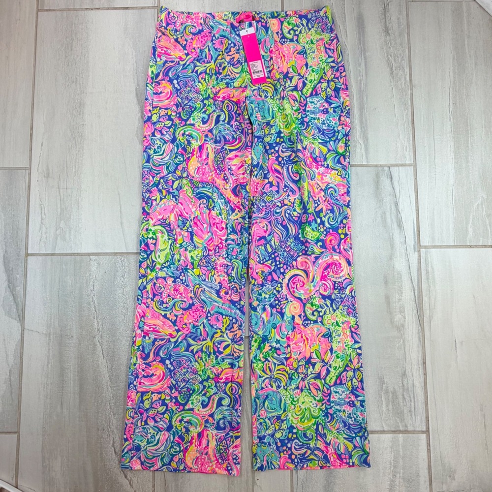 Lilly Pulitzer Georgia May Palazzo Pants Pop Up 60 Animals Multi Color Size L